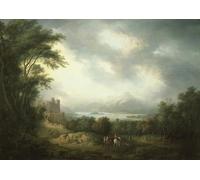 IPLUPJDY Abstract Painting Vintage Canvas Painting Wall Poster View of Loch Lomond by Alexander Nasmyth Portrait Image for Home Decor 60x90cm