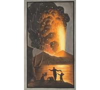 IPLUPJDY Abstract Painting Vintage Canvas Painting Wall Poster View of the Great Eruption of Mount Vesuvius on Sunday Night August by Pietro Fabris Portrait Image for Home Decor 60x90cm
