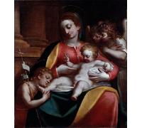IPLUPJDY Abstract Painting Vintage Canvas Painting Wall Poster Virgin with Child with St the Baptistpainting by Luca Cambiaso Portrait Image for Home Decor 60x90cm
