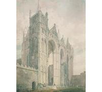 IPLUPJDY Abstract Painting Vintage Canvas Painting Wall Poster West Front of Peterborough Cathedral by Girtin Portrait Image for Home Decor 60x90cm