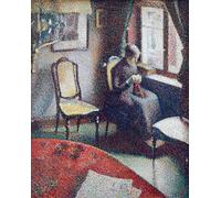 IPLUPJDY Abstract Painting Vintage Canvas Painting Wall Poster Woman Sewing At the Window by Georges Lemmen Portrait Image for Home Decor 60x90cm