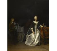 IPLUPJDY Aesthetic Poster Photo Wall Print Modern Wall Artwork a Lady At Her Toilet by Gabriel Metsu Canvas Picture for Home Decor 60x90cm