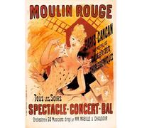 IPLUPJDY Aesthetic Poster Photo Wall Print Modern Wall Artwork Advertizing for the Moulin Rouge and the Dancers Cancans by Jules Cheret Canvas Picture for Home Decor 60x90cm