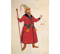 IPLUPJDY Aesthetic Poster Photo Wall Print Modern Wall Artwork Costume Design for the Golden Cockerel by Ivan Yakovlevich Bilibin Canvas Picture for Home Decor 60x90cm