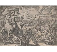 IPLUPJDY Aesthetic Poster Photo Wall Print Modern Wall Artwork Darius Fleeing From the Battlefield by Antonio Tempesta Canvas Picture for Home Decor 60x90cm