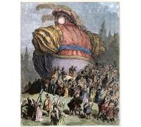 IPLUPJDY Aesthetic Poster Photo Wall Print Modern Wall Artwork Gargantua Visit Paris by Gustave Dore Canvas Picture for Home Decor 60x90cm