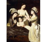 IPLUPJDY Aesthetic Poster Photo Wall Print Modern Wall Artwork Group Portrait of Mary Charlotte Caroline and Eliza Daughters of Christopher and Anne Gullett by John Opie for Home Decor 60x90cm