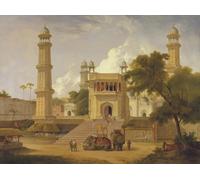 IPLUPJDY Aesthetic Poster Photo Wall Print Modern Wall Artwork Indian Temple Said to Be the Build of Abo Ul Nabi Muttra by Famous Artist Canvas Picture for Home Decor 60x90cm