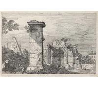 IPLUPJDY Aesthetic Poster Photo Wall Print Modern Wall Artwork Landscape with Ruined Monuments by Canaletto Canvas Picture for Home Decor 60x90cm