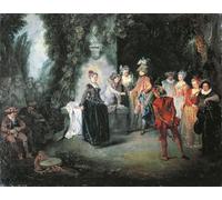 IPLUPJDY Aesthetic Poster Photo Wall Print Modern Wall Artwork Love in French Theatre by Jean Antoine Watteau Canvas Picture for Home Decor 60x90cm