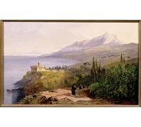 IPLUPJDY Aesthetic Poster Photo Wall Print Modern Wall Artwork Mount Athos and the Monastery Stavroniiketes by Edward Leaars Canvas Picture for Home Decor 60x90cm