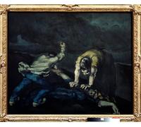 IPLUPJDY Aesthetic Poster Photo Wall Print Modern Wall Artwork Murder Two Characters Forcibly Hold a Woman on the Ground by Paul Cézanne Canvas Picture for Home Decor 60x90cm