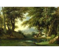 IPLUPJDY Aesthetic Poster Photo Wall Print Modern Wall Artwork Narcissus Admiring His Reflection by Pierre Henri De Valenciennes Canvas Picture for Home Decor 60x90cm