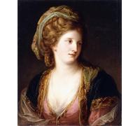 IPLUPJDY Aesthetic Poster Photo Wall Print Modern Wall Artwork Portrait of the Artist Bust Length Wearing a Pink Dress by Angelica Kauffmann Canvas Picture for Home Decor 60x90cm
