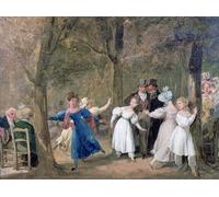 IPLUPJDY Aesthetic Poster Photo Wall Print Modern Wall Artwork Reunion in the Luxembourg Gardens by Louis Leopold Boilly Canvas Picture for Home Decor 60x90cm