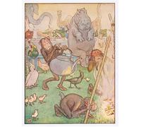 IPLUPJDY Aesthetic Poster Photo Wall Print Modern Wall Artwork So the Chimpanzee Put the Kettle on for Tea by Leonard Leslie Brooke Canvas Picture for Home Decor 60x90cm