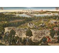 IPLUPJDY Aesthetic Poster Photo Wall Print Modern Wall Artwork Stag Hunt of the Elector Johann Friedrich by Lucas Cranach the Younger Canvas Picture for Home Decor 60x90cm