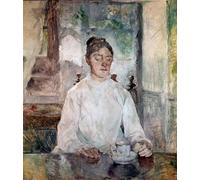 IPLUPJDY Aesthetic Poster Photo Wall Print Modern Wall Artwork the Artist's Mother Countess Adele De Toulouse Lautrec Having Breakfast by Henri De Toulouse Lautrec for Home Decor 60x90cm