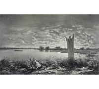 IPLUPJDY Aesthetic Poster Photo Wall Print Modern Wall Artwork the Monk of the Etangs Brisses by Baron Dudevant Jean Francois Maurice Sand Canvas Picture for Home Decor 60x90cm