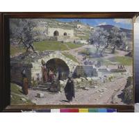 IPLUPJDY Aesthetic Poster Photo Wall Print Modern Wall Artwork the Well of Saint Mary in Jerusalem by Vasilij Dmitrievich Polenov Canvas Picture for Home Decor 60x90cm