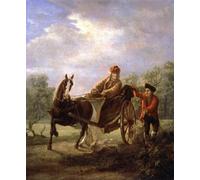 IPLUPJDY Aesthetic Poster Photo Wall Print Modern Wall Artwork Voltaire in a Cart by Valentin Aleksandrovich Serov Canvas Picture for Home Decor 60x90cm