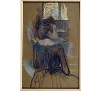 IPLUPJDY Aesthetic Poster Photo Wall Print Modern Wall Artwork Woman At the Window by Henri De Toulouse Lautrec Canvas Picture for Home Decor 60x90cm