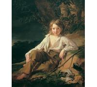 IPLUPJDY Retro Picture Canvas Art Poster Nordic Poster a Fisher Boy by Friedrich Von Amerling Canvas Image for Wall Decor 60x90cm