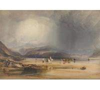 IPLUPJDY Retro Picture Canvas Art Poster Nordic Poster a View of Snowdon From the Sands of Traeth Mawr by Vandyke Copley Fielding Canvas Image for Wall Decor 60x90cm