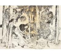 IPLUPJDY Retro Picture Canvas Art Poster Nordic Poster a Woman Makes a Cursing Ritual Ceremony by Katsushika Hokusai Canvas Image for Wall Decor 60x90cm