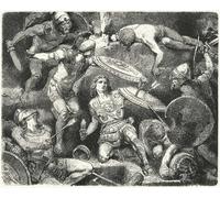 IPLUPJDY Retro Picture Canvas Art Poster Nordic Poster Alexander the Greats Life in Danger by Hermann Vogel Canvas Image for Wall Decor 60x90cm