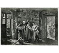 IPLUPJDY Retro Picture Canvas Art Poster Nordic Poster At the Pharmacist of the Village of Kaysersberg an Emergency Consultation by Frederic Theodore Lix Canvas Image for Wall Decor 60x90cm