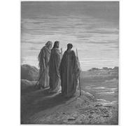 IPLUPJDY Retro Picture Canvas Art Poster Nordic Poster Bible Jesus and the Disciples Going to Emmaus by Gustave Dore Canvas Image for Wall Decor 60x90cm