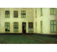 IPLUPJDY Retro Picture Canvas Art Poster Nordic Poster Corner of the Beguines Houses by Henri Eugene Augustin Le Sidaner Canvas Image for Wall Decor 60x90cm