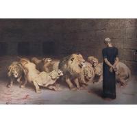 IPLUPJDY Retro Picture Canvas Art Poster Nordic Poster Daniel in the Animal Den Bibbys Annual by Briton Riviere Canvas Image for Wall Decor 60x90cm