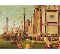 IPLUPJDY Retro Picture Canvas Art Poster Nordic Poster Detail of the Meeting of Etherius and Ursula and the Departure of the Pilgrims by Vittore Carpaccio Canvas Image for Wall Decor 60x90cm