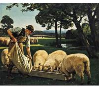 IPLUPJDY Retro Picture Canvas Art Poster Nordic Poster Farm View by William Gunning King Canvas Image for Wall Decor 60x90cm