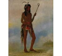 IPLUPJDY Retro Picture Canvas Art Poster Nordic Poster He Who Stands on Both Sides a Distinguished Ball Player by George Catlin Canvas Image for Wall Decor 60x90cm