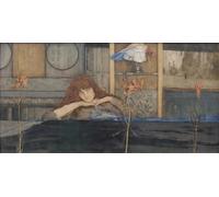 IPLUPJDY Retro Picture Canvas Art Poster Nordic Poster I Lock My Door Upon Myself by Fernand Khnopff Canvas Image for Wall Decor 60x90cm