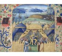 IPLUPJDY Retro Picture Canvas Art Poster Nordic Poster Julius Caesar Receiving the Germanic Ambassador by Jean Fouquet Canvas Image for Wall Decor 60x90cm