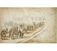 IPLUPJDY Retro Picture Canvas Art Poster Nordic Poster Louis Xiii and Cardinal Richelieu At the Siege of L'ile De Re by Jacques Callot Canvas Image for Wall Decor 60x90cm