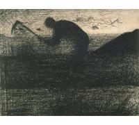 IPLUPJDY Retro Picture Canvas Art Poster Nordic Poster Man with a Pick by Georges Seurat Canvas Image for Wall Decor 60x90cm