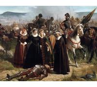 IPLUPJDY Retro Picture Canvas Art Poster Nordic Poster Mary Queen of Scots At the Battle of Langside Fought on May Detail Painting by Fattori Canvas Image for Wall Decor 60x90cm