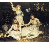 IPLUPJDY Retro Picture Canvas Art Poster Nordic Poster Mayveronica and Audrey the Daughters of Colonel Makins Mp by John Collier Canvas Image for Wall Decor 60x90cm