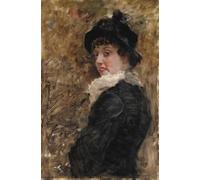 IPLUPJDY Retro Picture Canvas Art Poster Nordic Poster Portrait of a Young Woman by Giuseppe De Nittis Canvas Image for Wall Decor 60x90cm