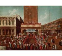 IPLUPJDY Retro Picture Canvas Art Poster Nordic Poster Public Lottery At the Loggetta the Piazza San Marco Venice by Gabriele Bella Canvas Image for Wall Decor 60x90cm