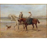 IPLUPJDY Retro Picture Canvas Art Poster Nordic Poster Riders on the Shore by Heywood Hardy Canvas Image for Wall Decor 60x90cm