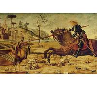 IPLUPJDY Retro Picture Canvas Art Poster Nordic Poster St George Killing the Dragon by Vittore Carpaccio Canvas Image for Wall Decor 60x90cm