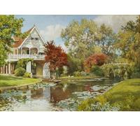 IPLUPJDY Retro Picture Canvas Art Poster Nordic Poster the Boathouse by Alfred Parsons Canvas Image for Wall Decor 60x90cm