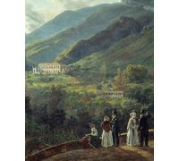 IPLUPJDY Retro Picture Canvas Art Poster Nordic Poster the Danish Court in Front of the Reale Casino Painting by Johan Christian Dahl Canvas Image for Wall Decor 60x90cm