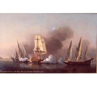 IPLUPJDY Retro Picture Canvas Art Poster Nordic Poster the Engagement Between the Blast Sloop and Two Spanish Priverteers by Famous Painter Canvas Image for Wall Decor 60x90cm